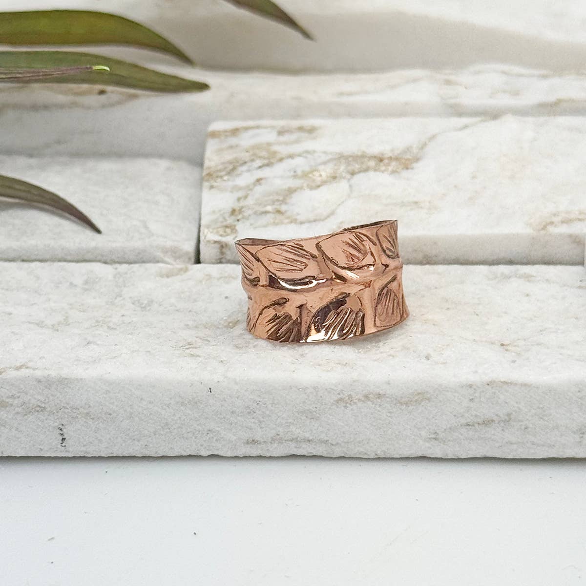 Handcrafted Copper Leaf Ring