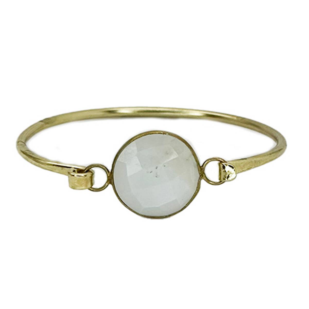 Gold Plated Bracelet with Semi-Precious Stone - Moonstone