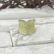Handcrafted Pale Yellow Scallop Patina Ring