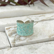 Handcrafted Mint Green Dragonfly Patina Ring