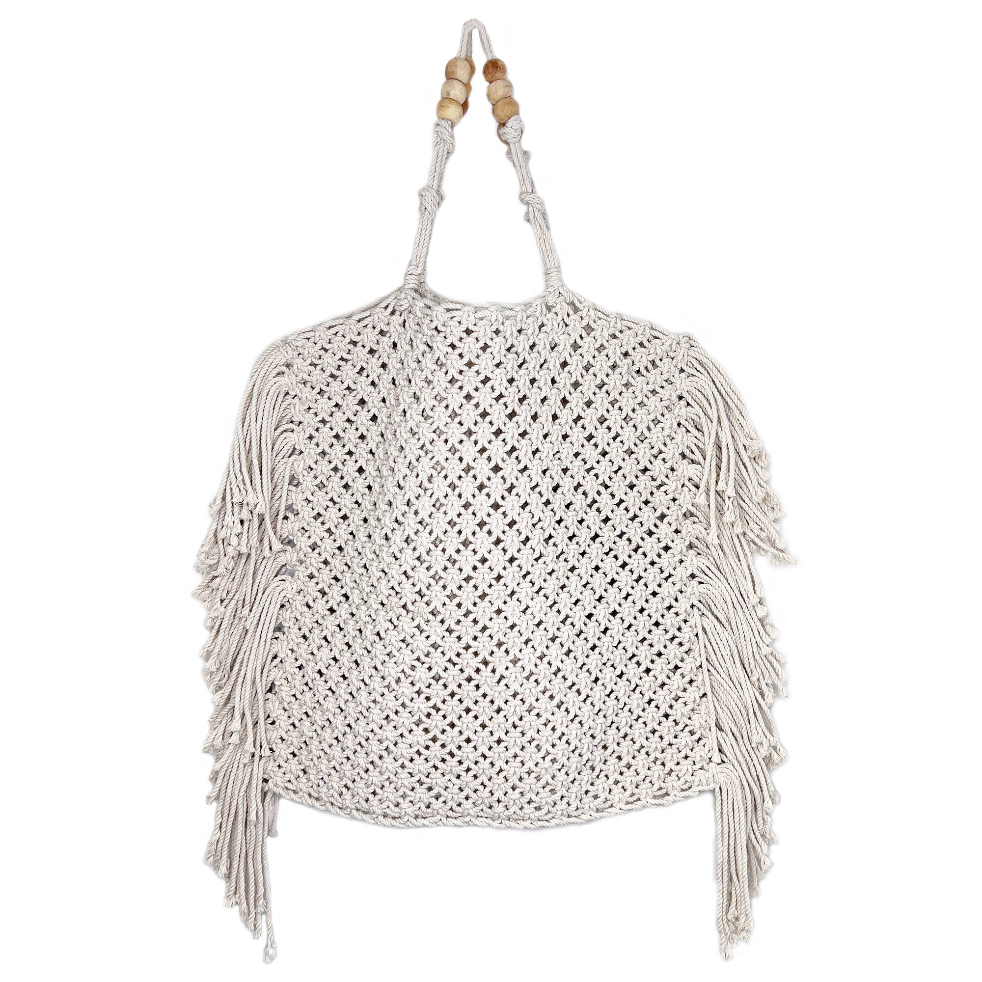 Coco Bag - Cotton macrame shoulder bag with fringes