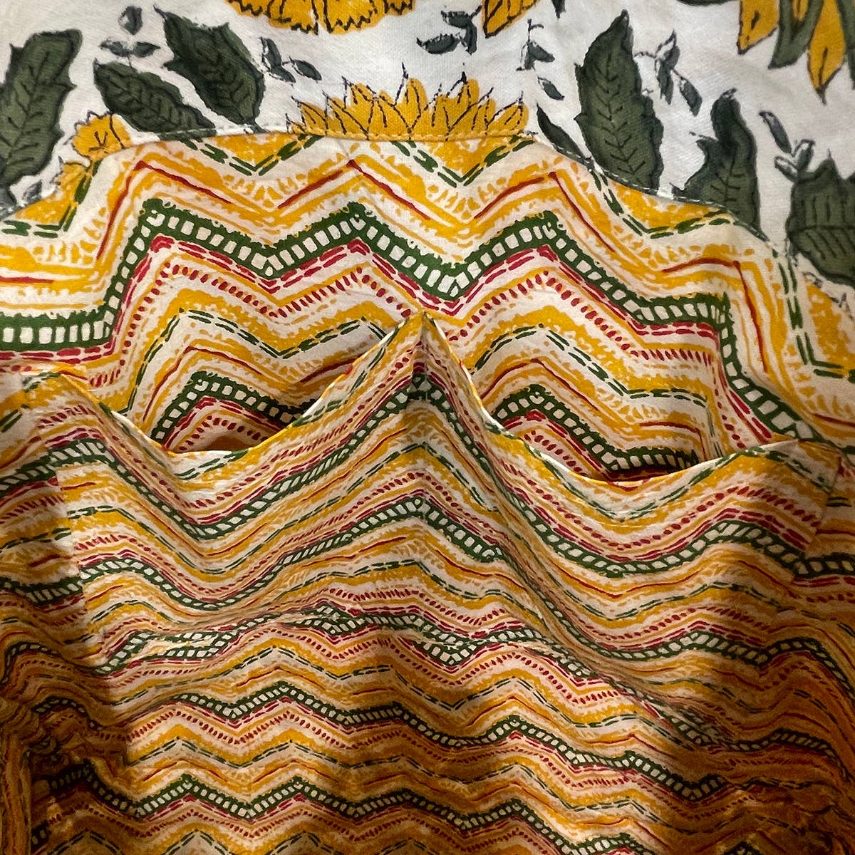 Handcrafted Canvas Bag with Block-Printed  Radiant Sunflower