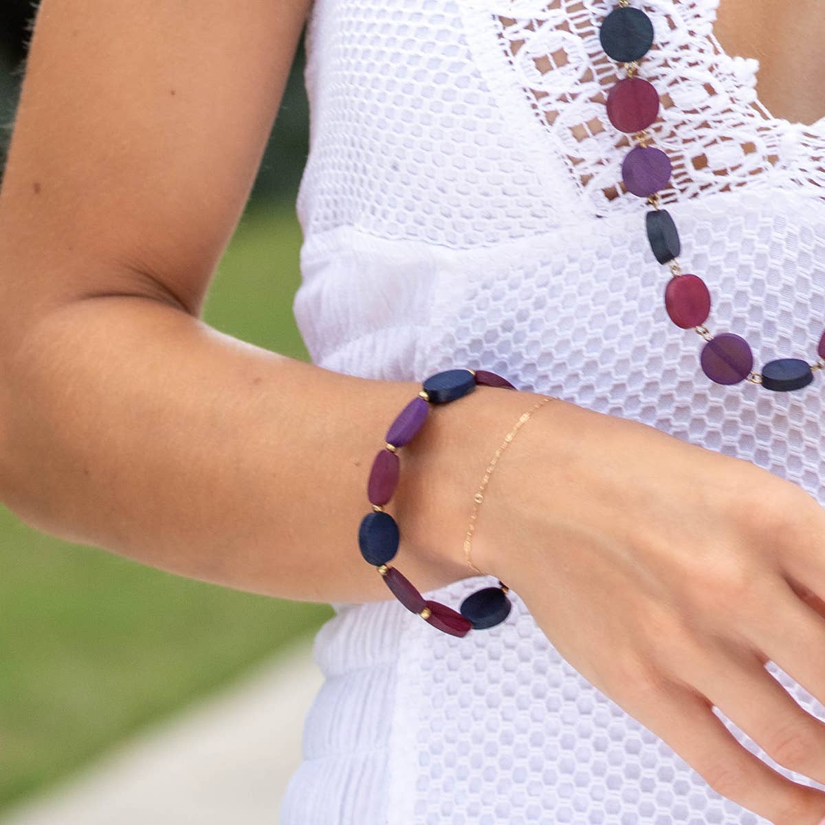 Omala Heliotrope Bracelet - Small Ovals with Toggle Clasp