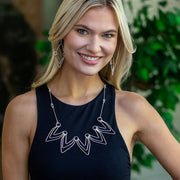 Handcrafted Geometric Arrow Path Silver Necklace