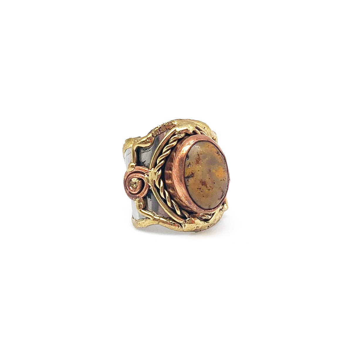 Mixed Metal and Bumblebee Jasper Stone Ring