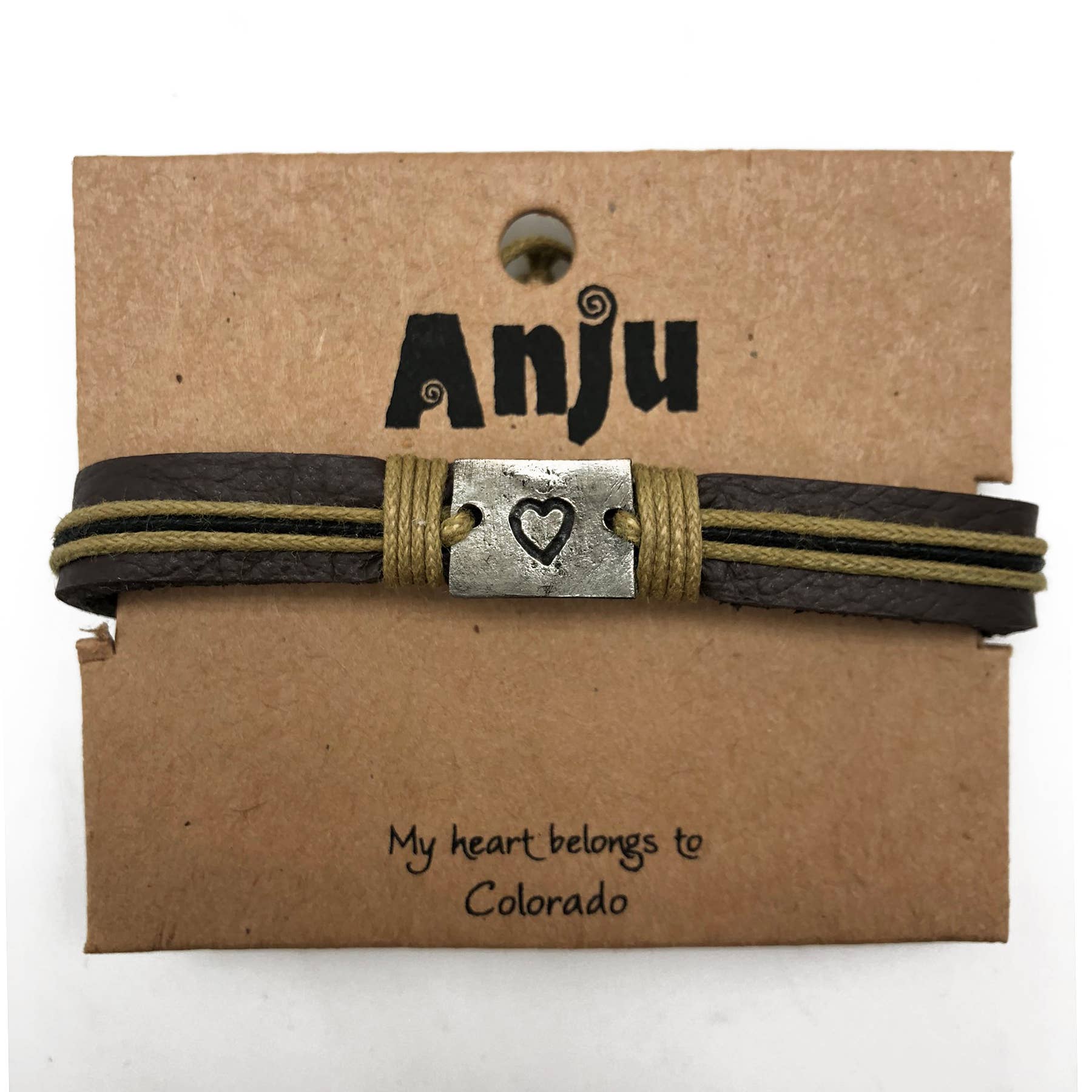 Home State Jewelry - Pewter Leather Bracelet