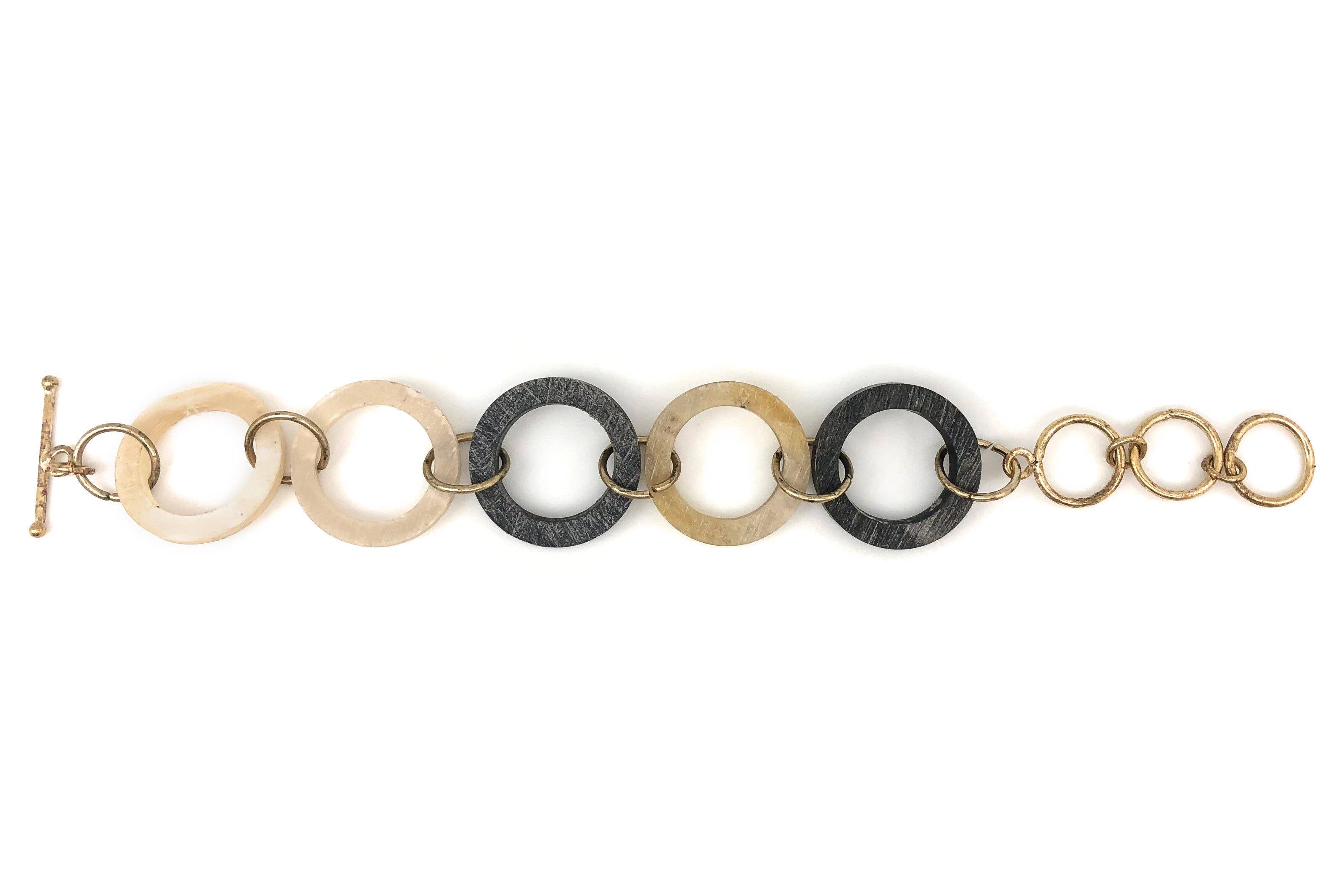 Omala Silver Fog Collection Open Circles Link Bracelet