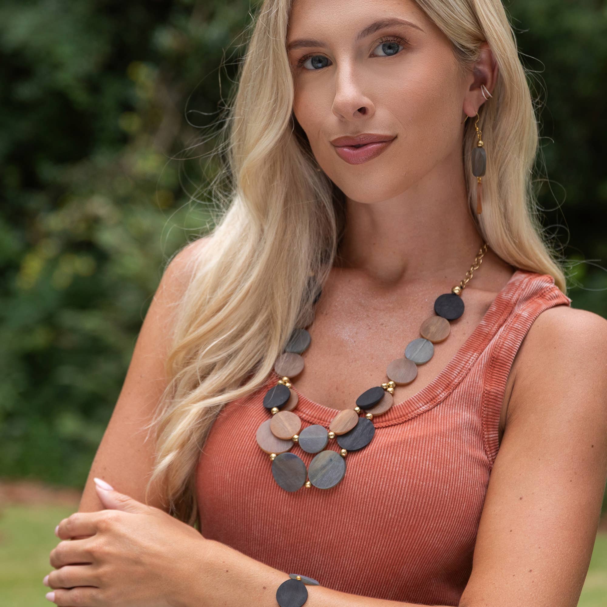 Omala Autumn Neutrals Necklace - Statement Earth