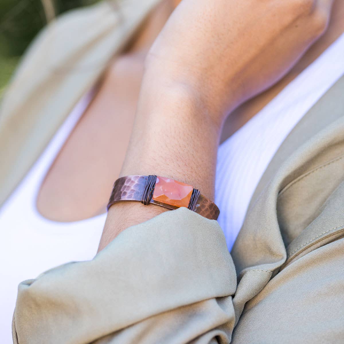 Banjara Hammered Cuffs With Stones Prepack (no Display)