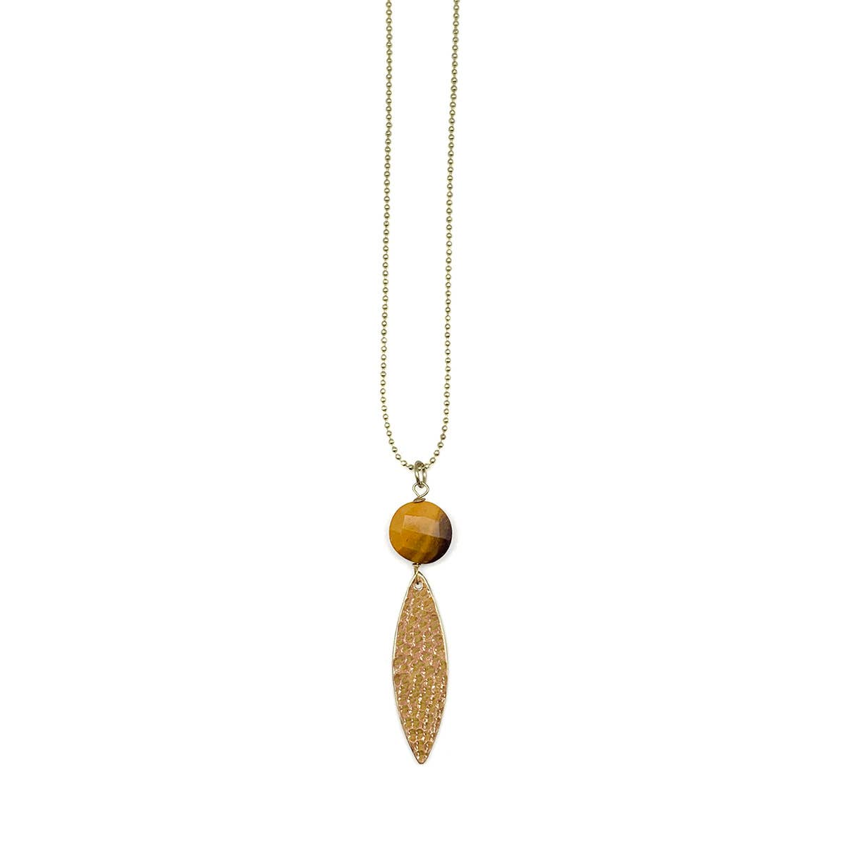 Akriti Gold and Medium Faceted Mookite Necklace