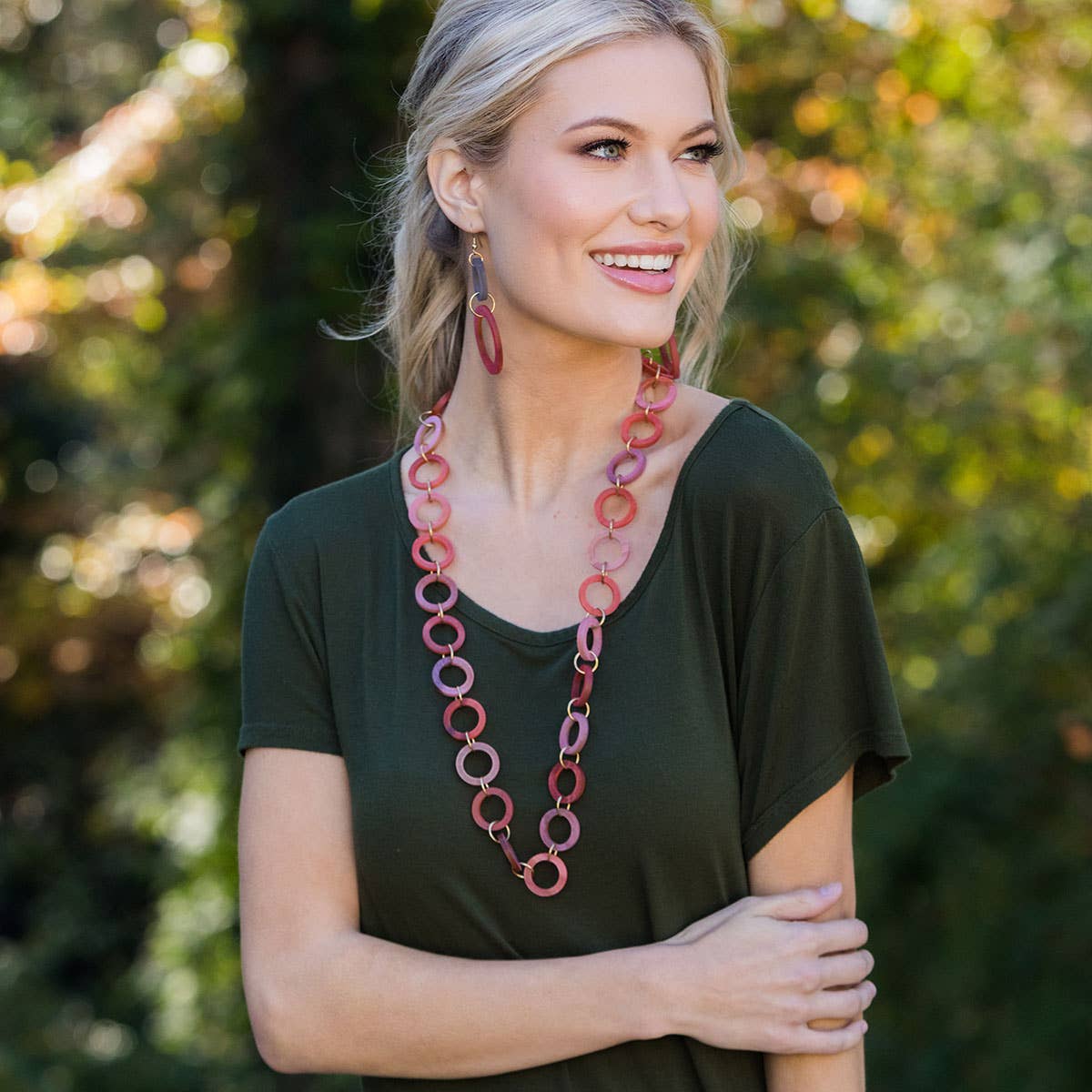 Omala Rosy Cheeks Collection Necklace - Small Open Rings