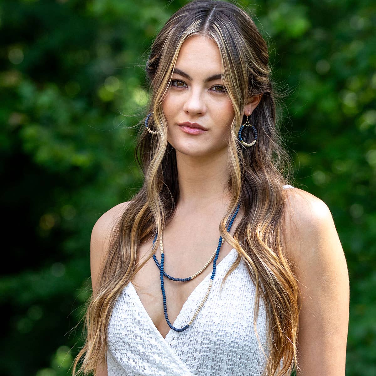 Prismatic Hues Necklace - Blue, Navy, White