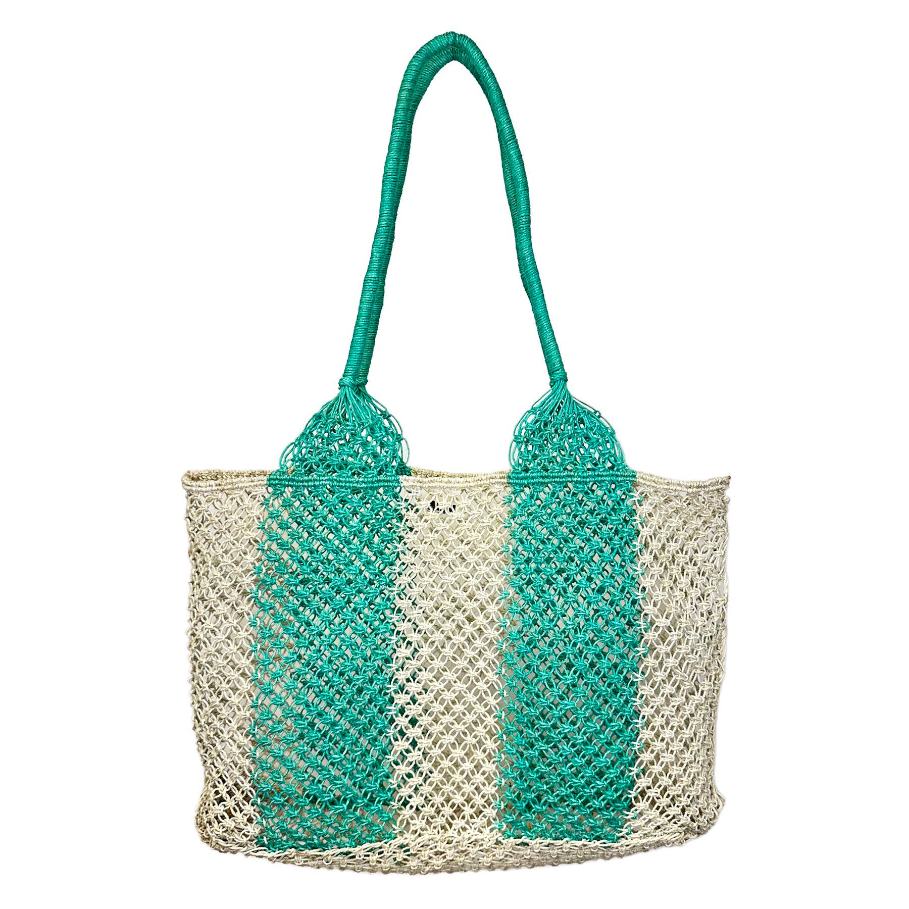 Ariel Woven Jute Striped Beach Bags