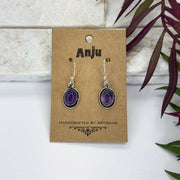 Handcrafted Semiprecious Small Stone Earrings - Amethyst