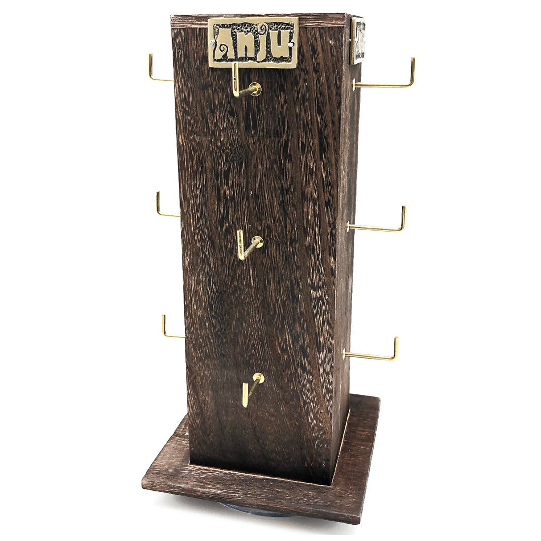 Wooden Four Sided Spinner Display - Short 3 Hooks Each Side