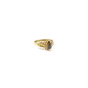 Tanvi Collection Ring - Gold Teardrop with Labradorite