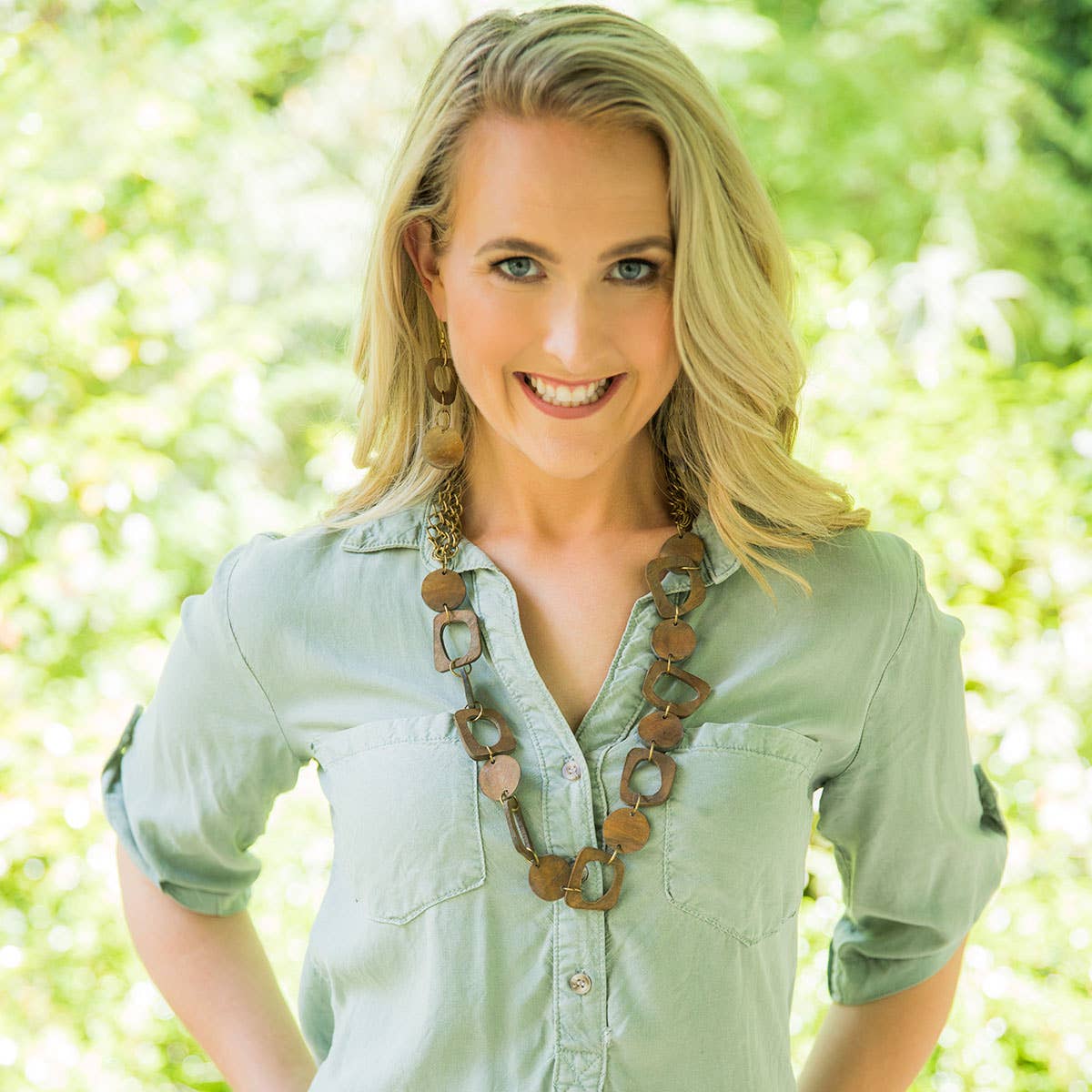 Omala Autumn Neutrals Collection Necklace - Beads and Chains