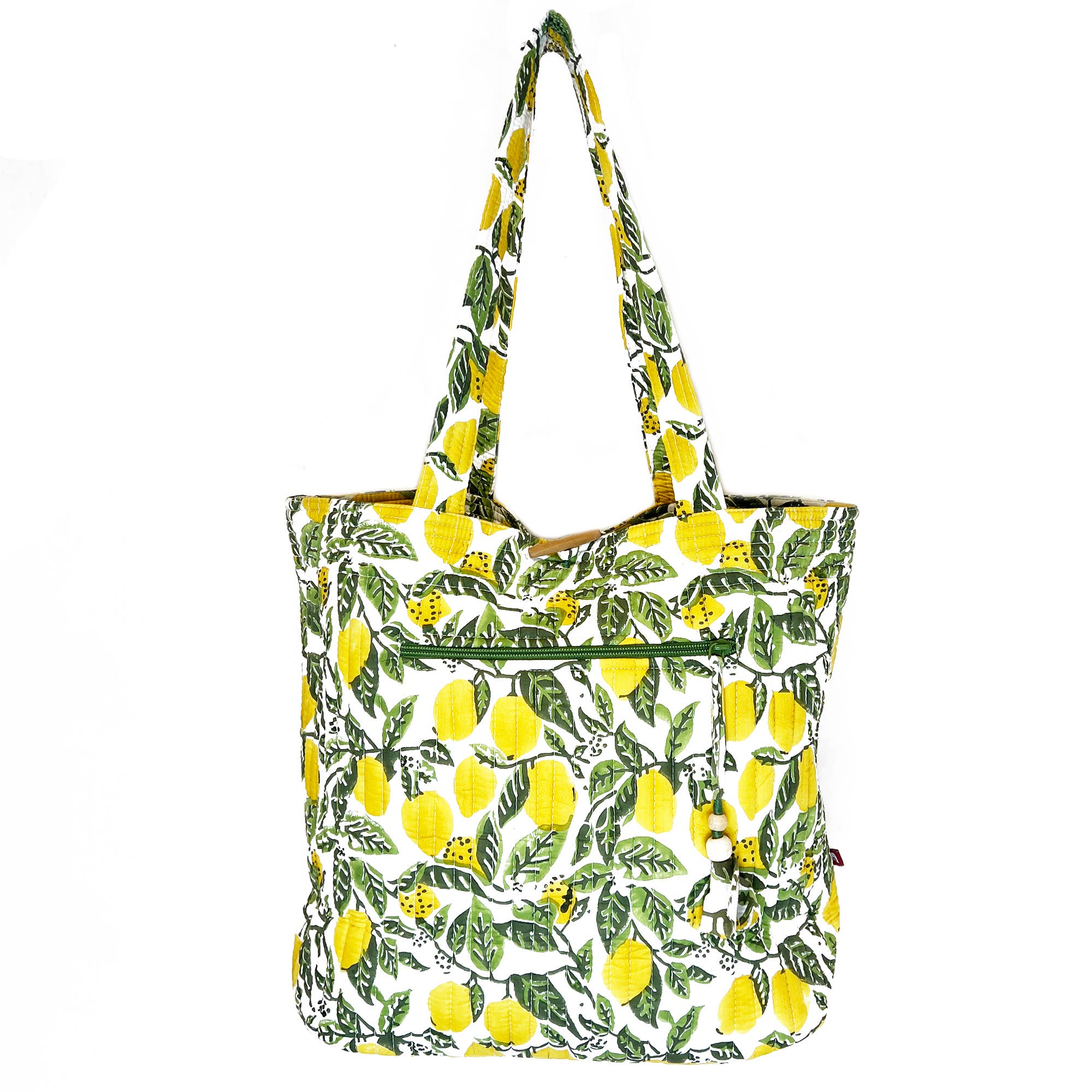 Lemon Grove Block Printed Shopper Tote