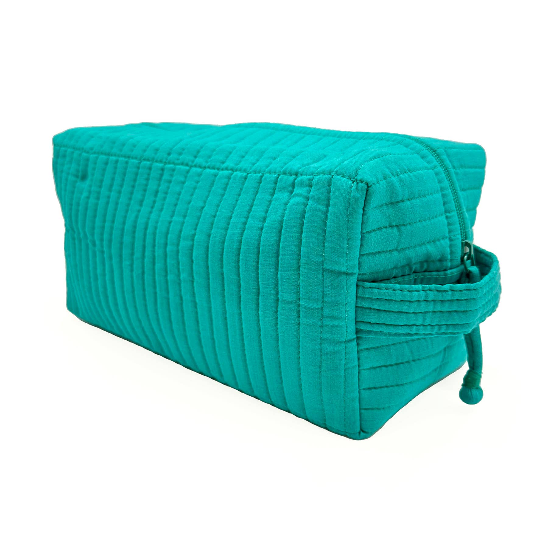 Aviva Collection - Quilted Solid Cotton Cosmetic Bag