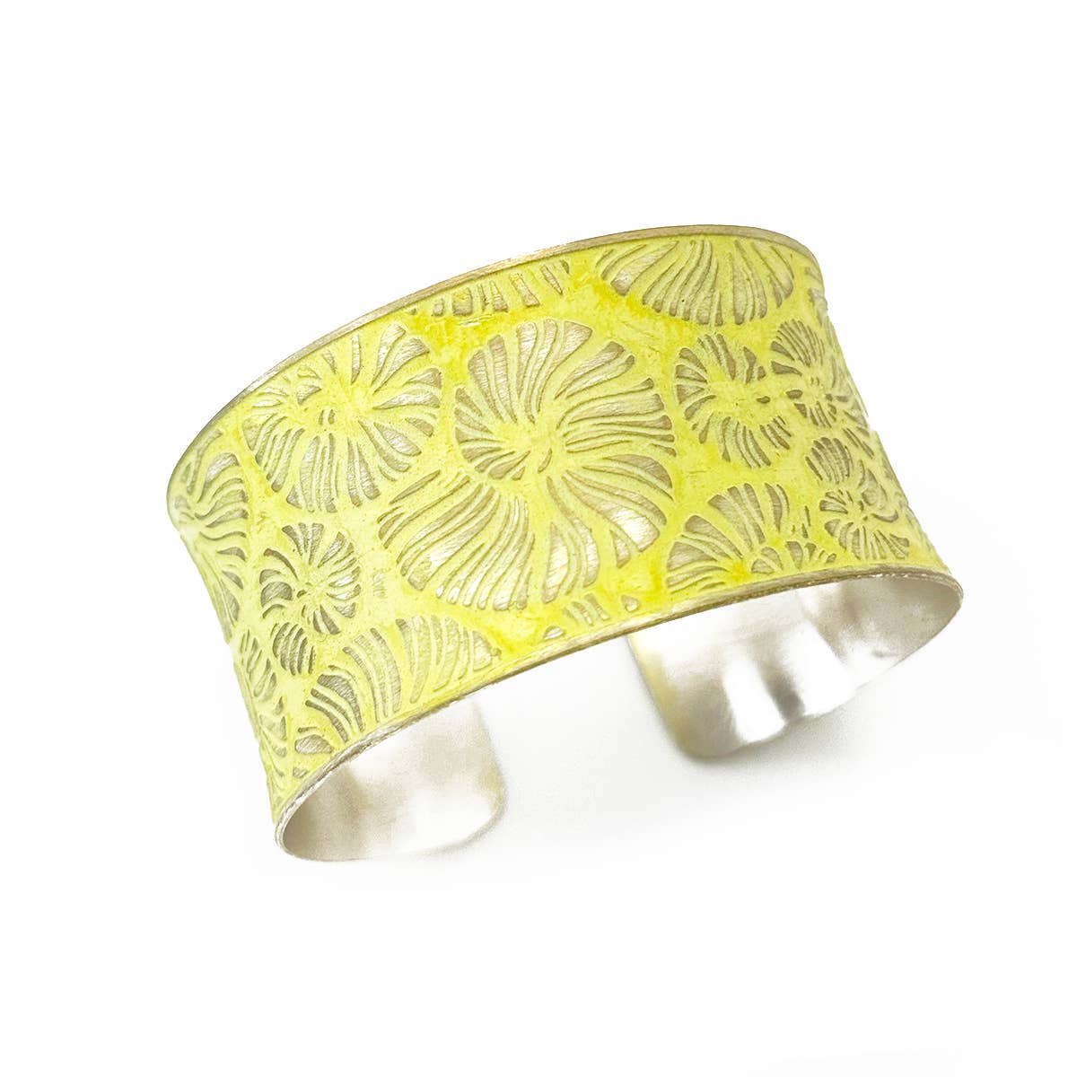 Handcrafted Yellow Floral Patina Bracelet