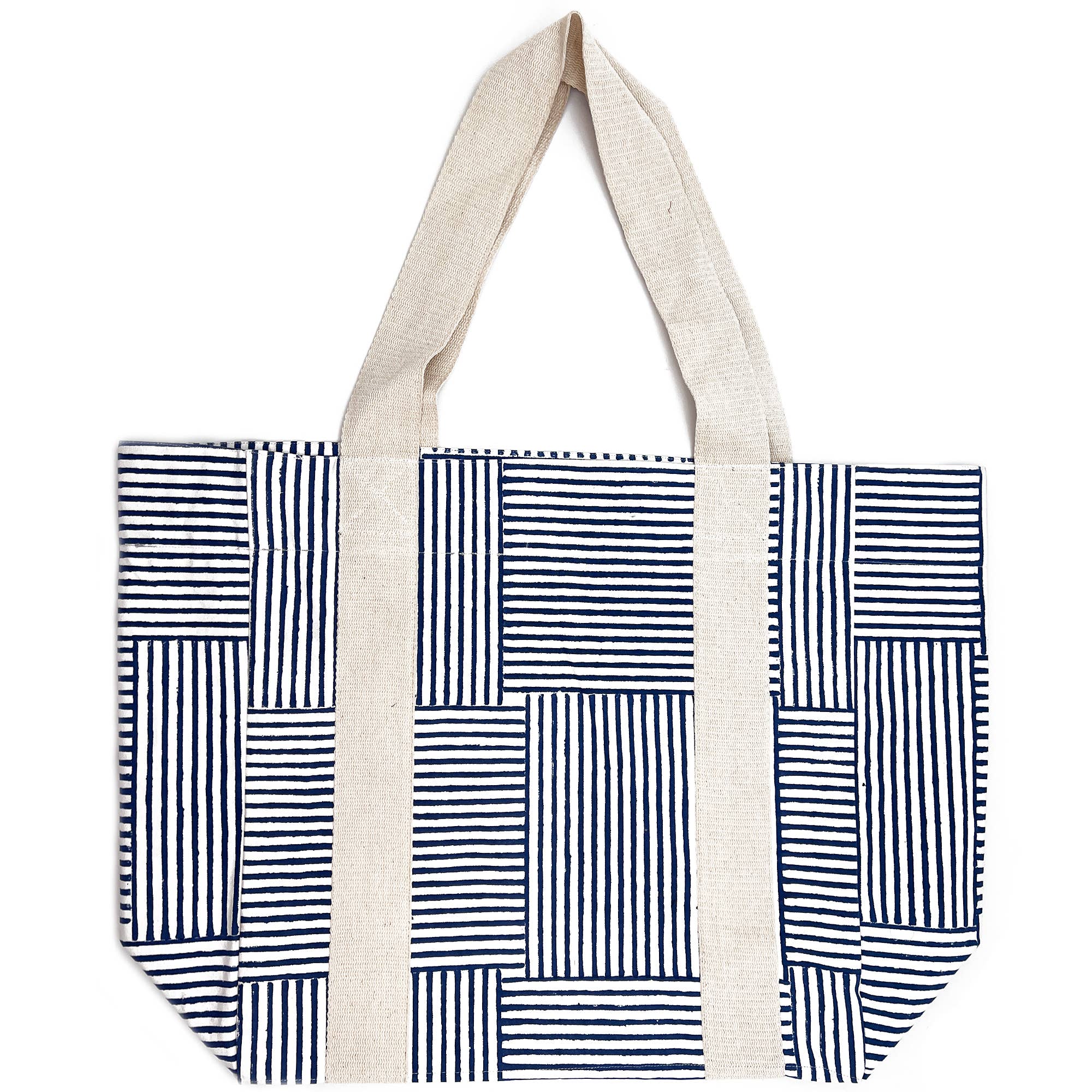 Handcrafted Canvas Bag with Block-Printed  Sailor Chic