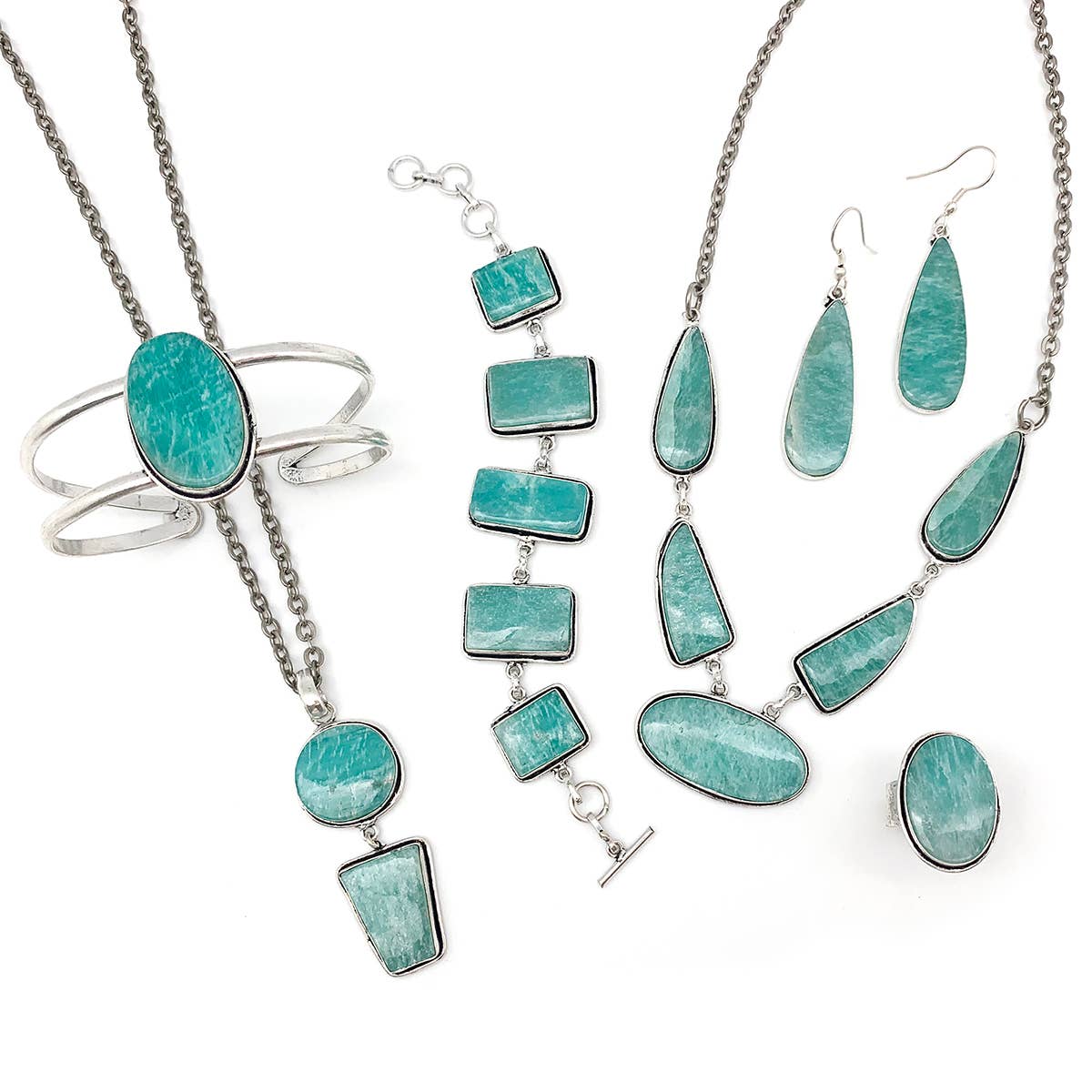 Kashi Semiprecious Stone Earrings - Amazonite