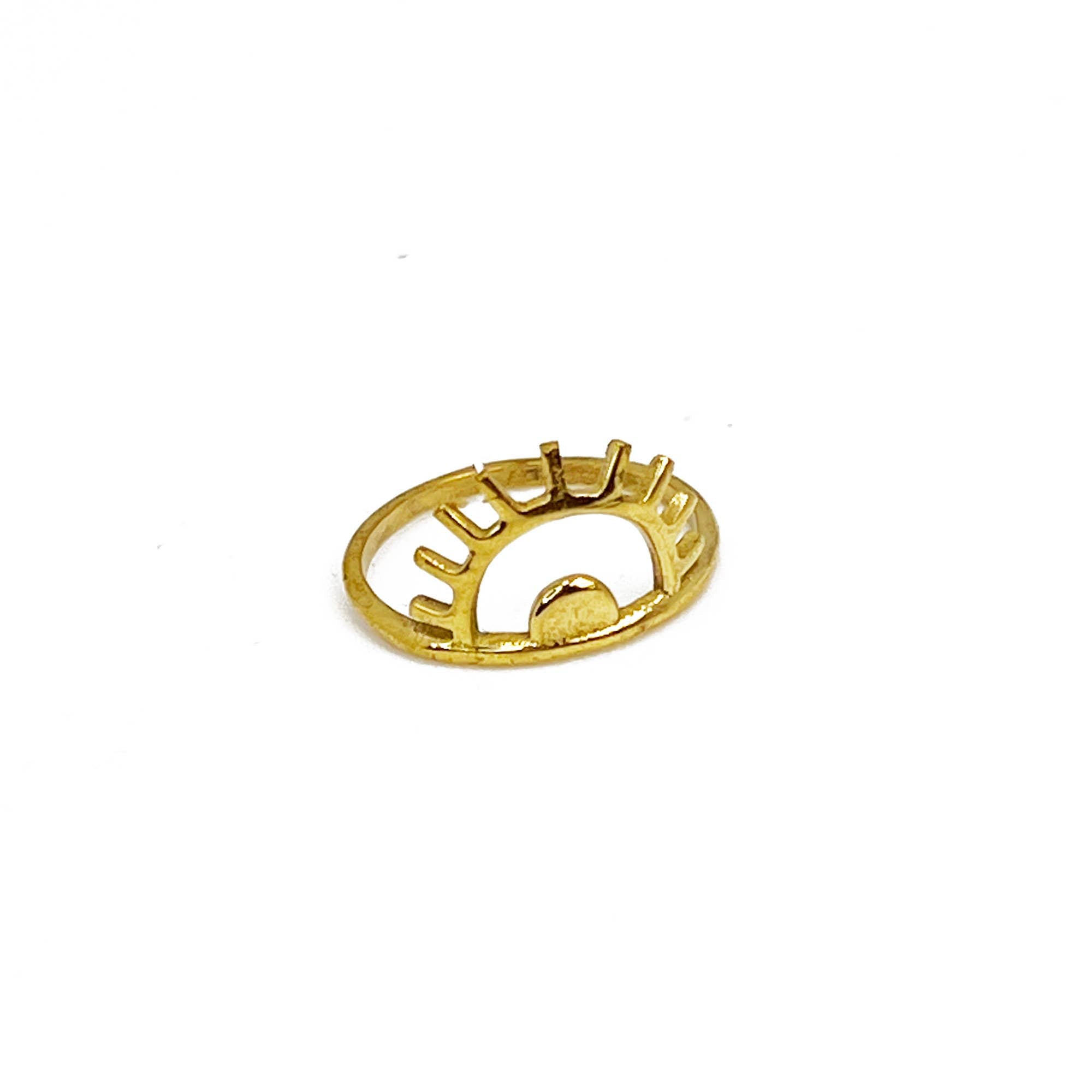 Handcrafted Gold Plated Brass Sunrise Ring
