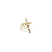 Gold Plated Adjustable Ring - Cross