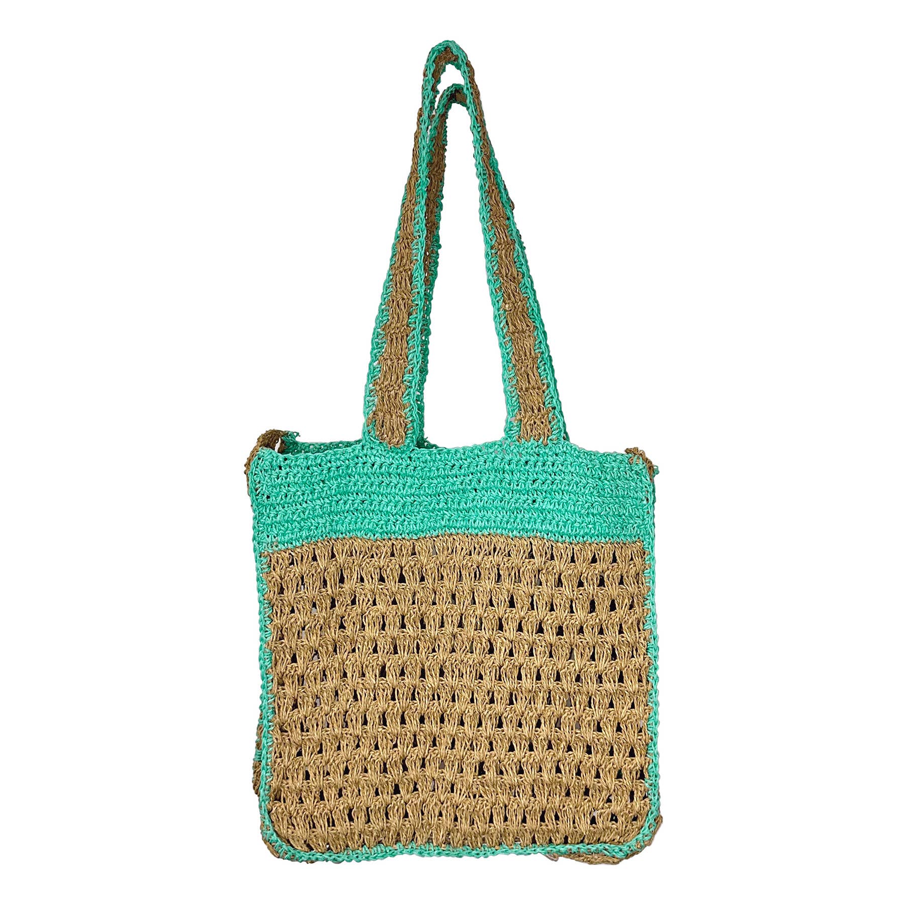 Mirasol Woven Jute Shoulder Bag with Colorful Accents