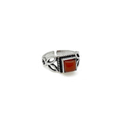 Tanvi Collection Ring - Silver with Red Onyx