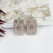 Handcrafted Light Pink Starfish Patina Earrings