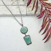 Handcrafted Semiprecious Stone Pendant Necklace - Amazonite