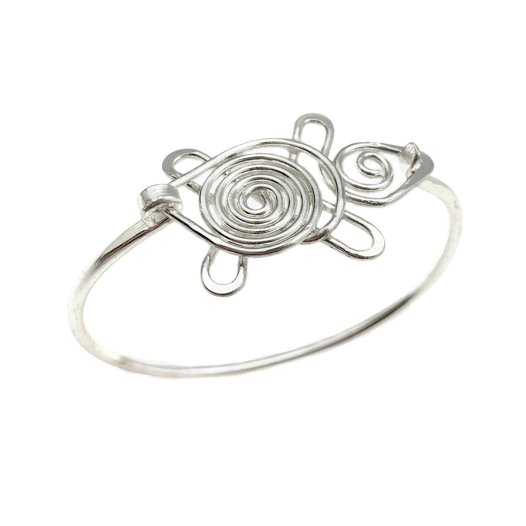 Silver Plated Bangle - Turtle