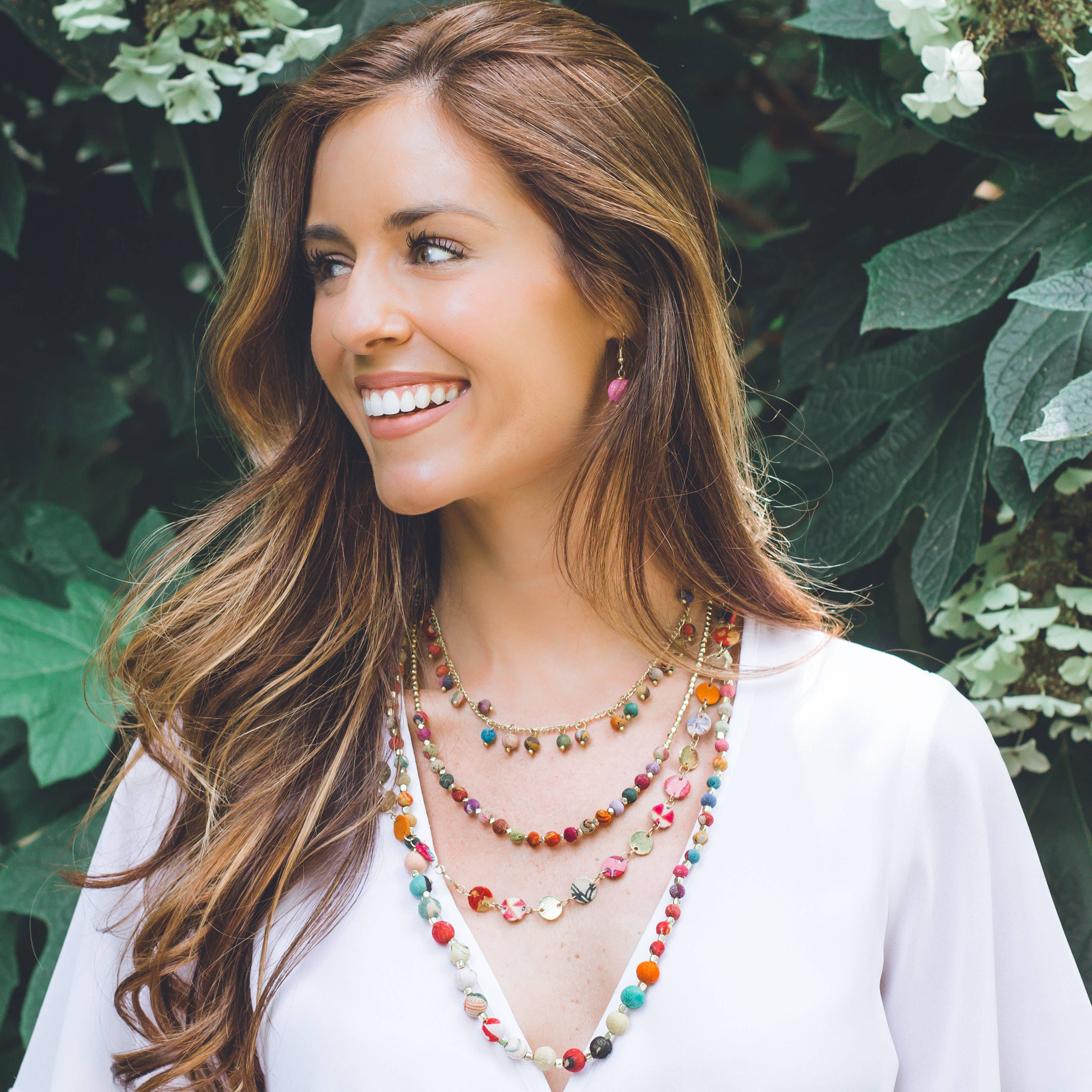 Aasha Beaded Kantha Handcrafted Necklace