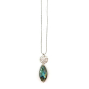 Akriti Silver and Large Faceted Labradorite Necklace