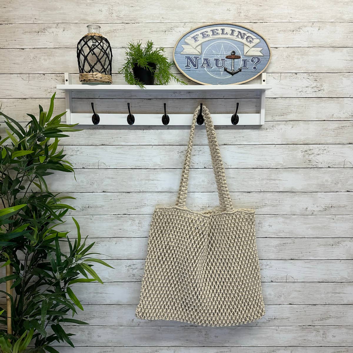 Maui Tote - White Woven Cotton Market Bag