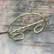Gold Plated Adjustable Cuff Bracelet - Open Curved
