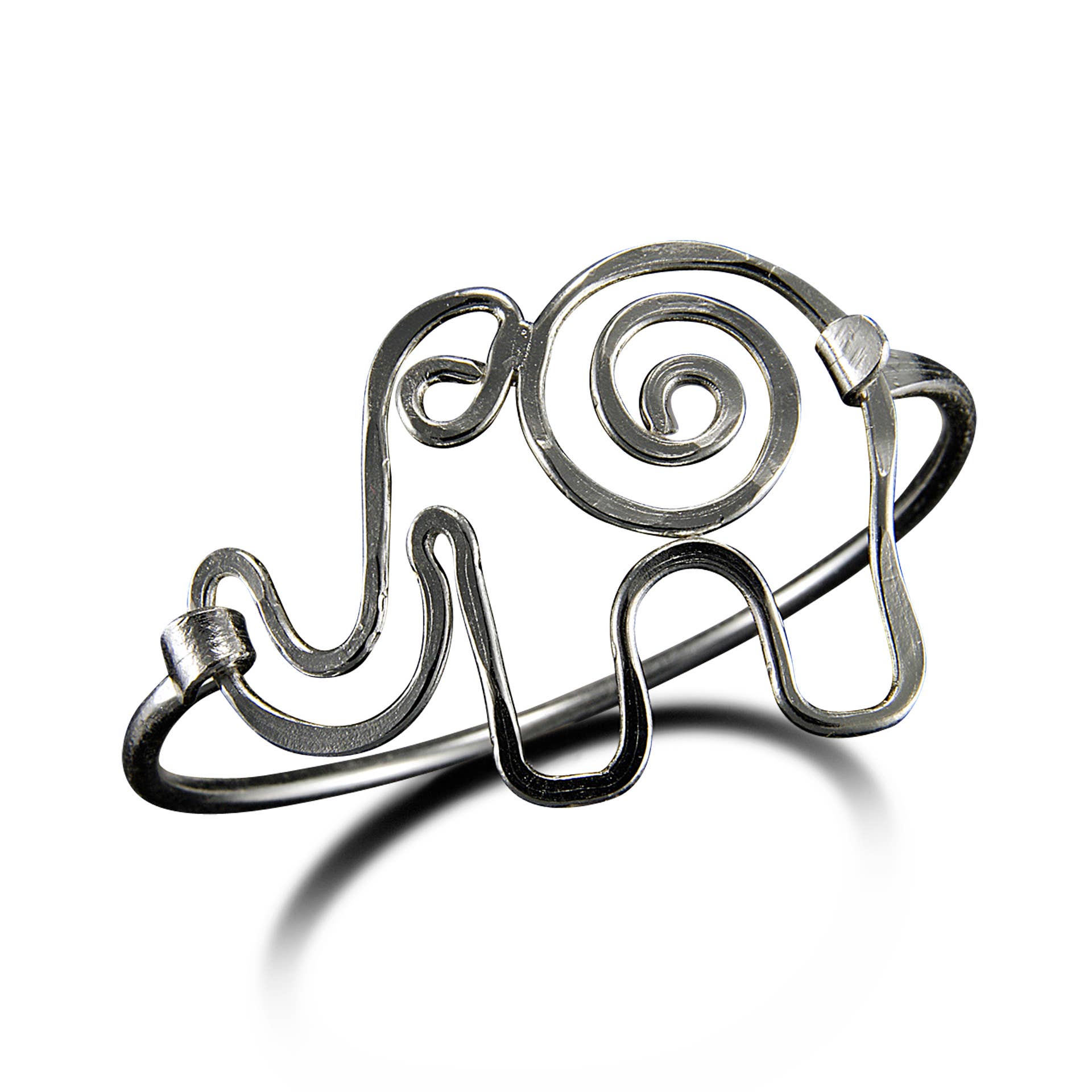 Silver Plated Bangle - Elephant