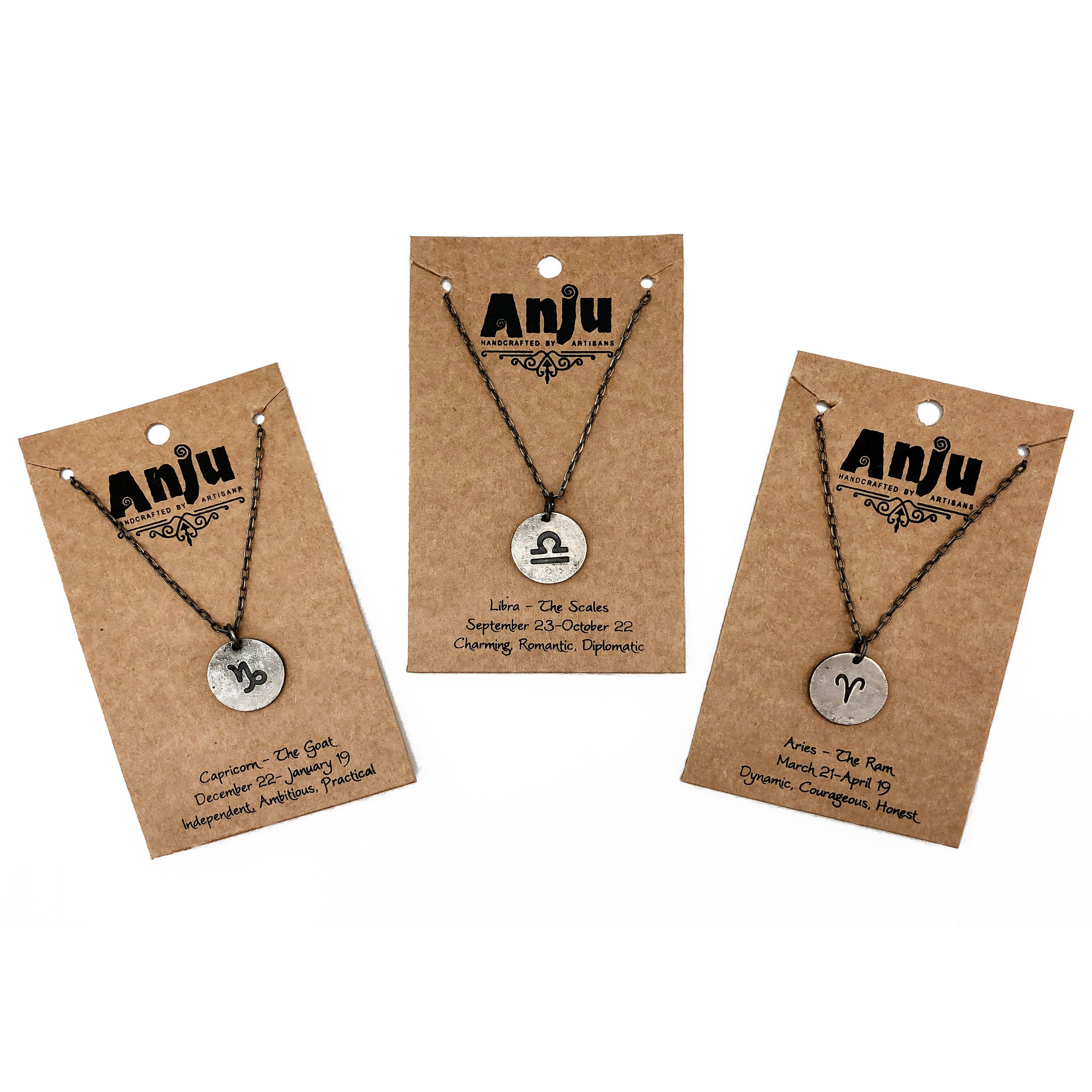 Cancer Zodiac Pewter Glyph Necklace