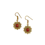 Tanvi Collection Earrings - Gold Sun with Goldstone