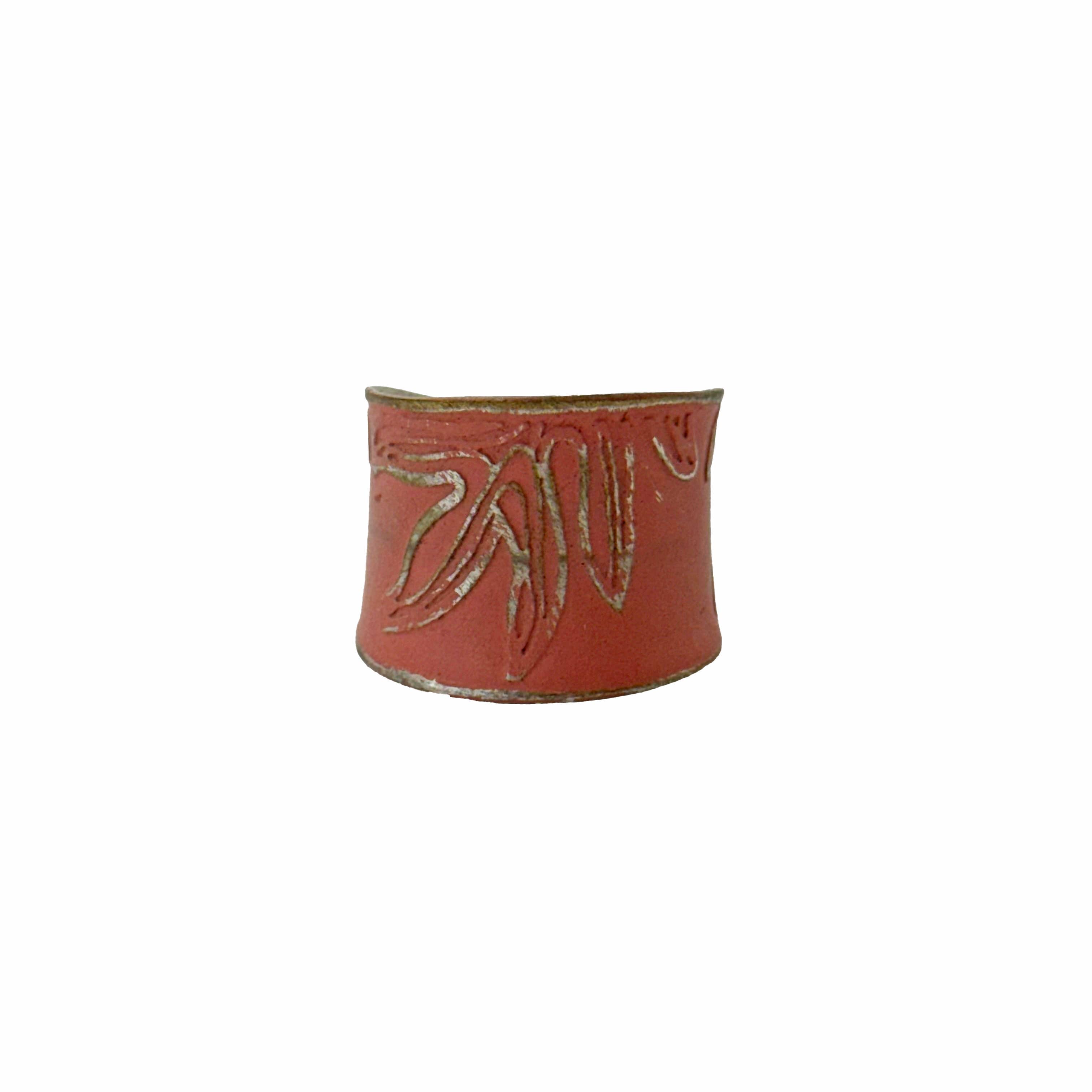 Handcrafted Silver Patina Coral Leaf Ring