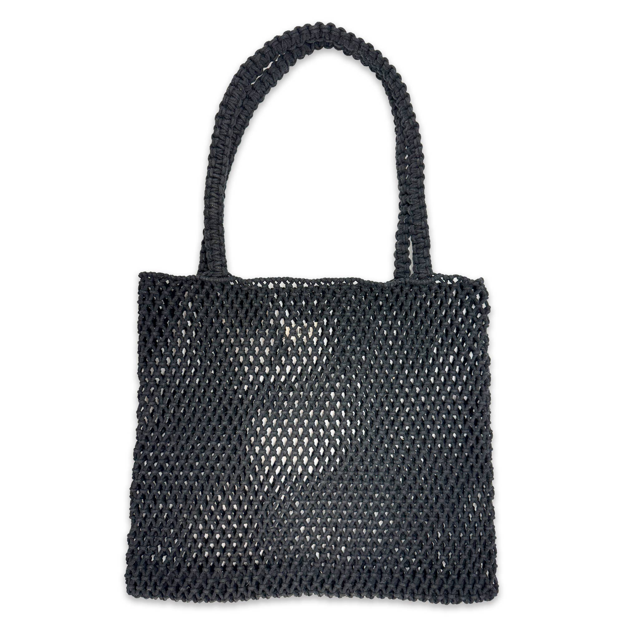 Maui Tote - Black Woven Cotton Market Bag