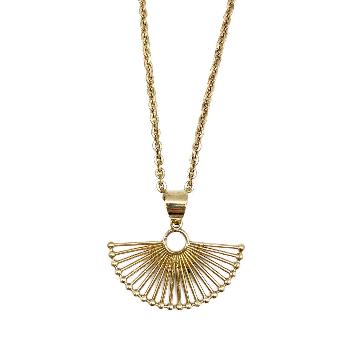 Tanvi Collection Necklace - Gold Semicircle Fan