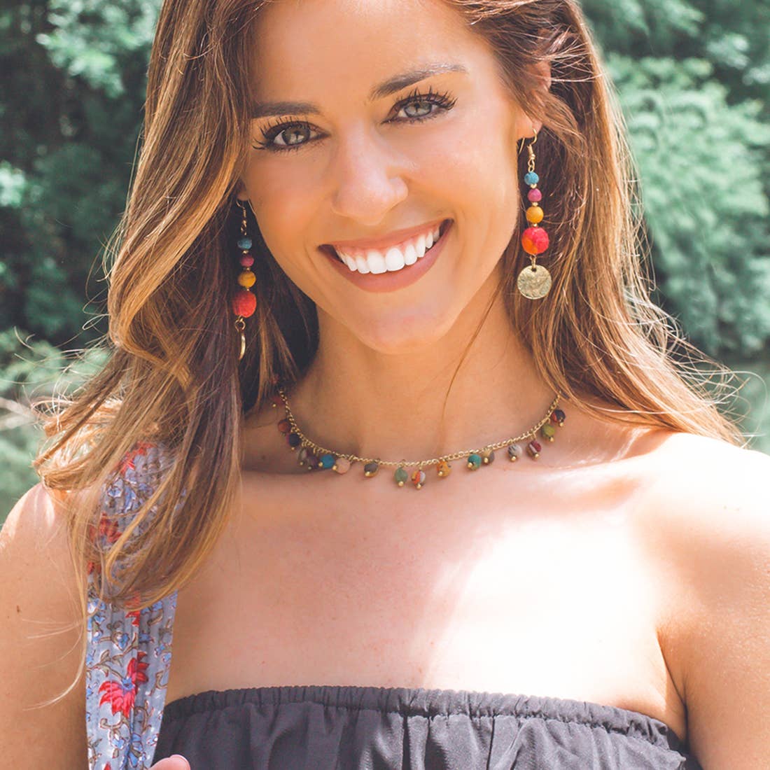 Aasha Beaded Kantha Handcrafted  Short Necklace