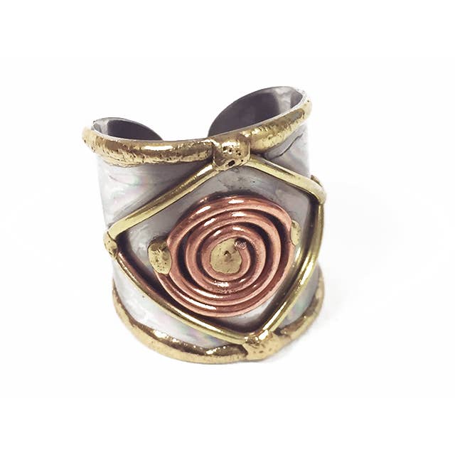 Mixed Metal Cuff Ring