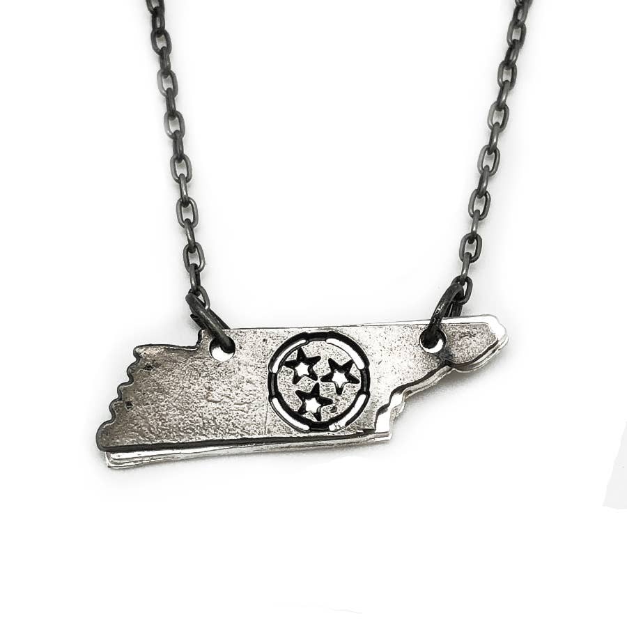 Home State Jewelry - Pewter Necklace - Tennessee Tri-Star
