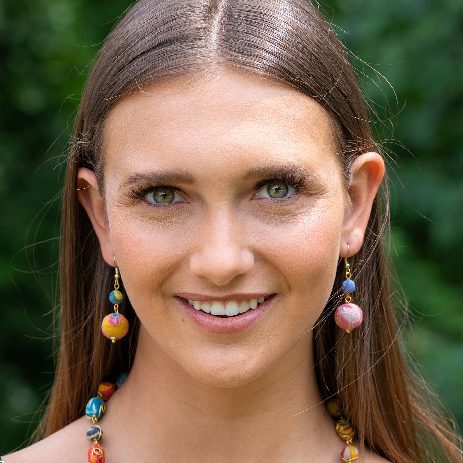 Aasha Kantha Handmade Small and Large Round Beads Earrings