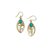 Tanvi Gold-Plated and Turquoise Earrings - Marquise