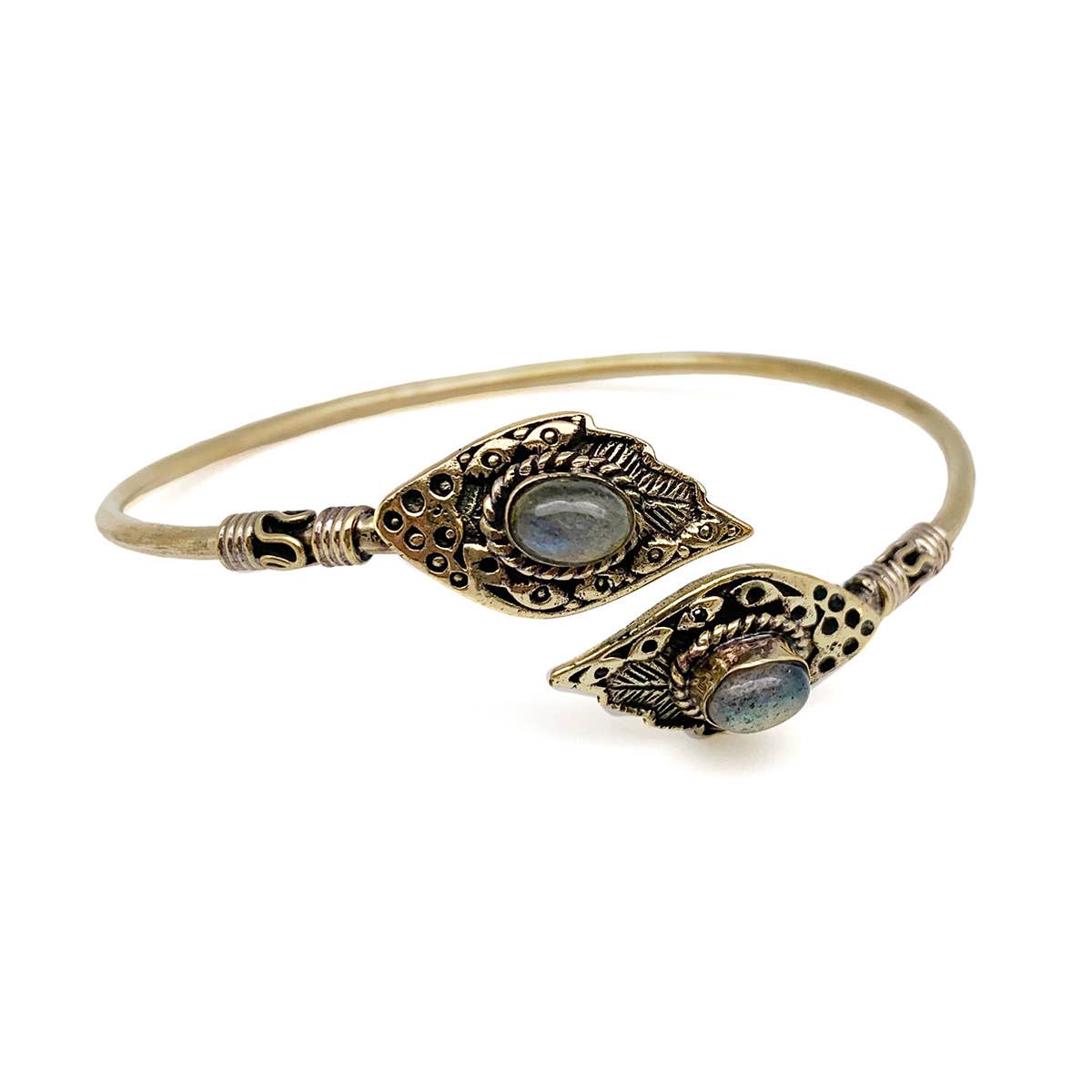 Tanvi Collection Bangle Bracelet - Gold with Labradorite