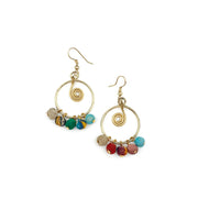 Aasha Spiral and Beads Earrings